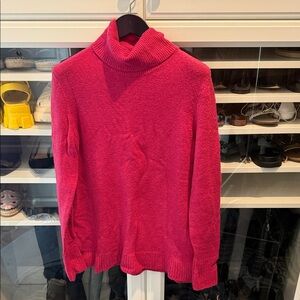 J. Crew Vibrant Pink Turtleneck Sweater